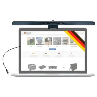 Bild av SCHWAIGER 659931 Platsbesparande LED monitorlampa med integrerad beröringssensor Skrivbordslampa Screenbar Ständigt dimbar Justerbar färgtemperatur USB