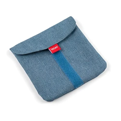 Bild av TATAY Återanvändbara smörgåspåsar, livsmedelspåsar, tvättbar, BPA fri, anpassningsbar. Färg denim blå. 18 x cm