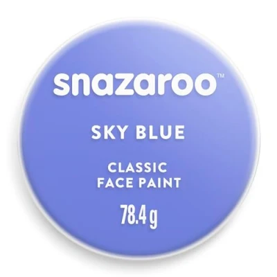Bild av Snazaroo 1175355 Sminkfärg för barn, hudvänlig hypoallergen ansiktsmask på vattenbas, vattenfärgbar, parabenfri, himmelsblå, 75 ml kruka