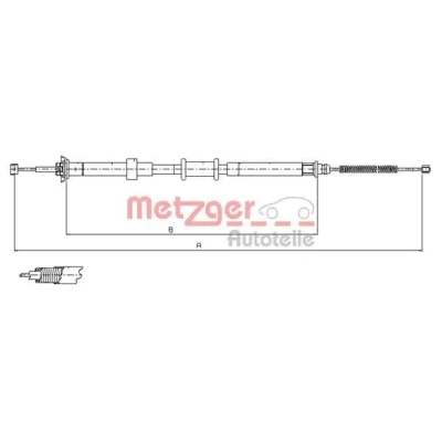 Bild av METZGER 12.0702 Câble De Frein arrière gauche 1403/1157 à tambour COFLE FIAT: Panda II 5 portes