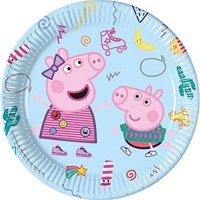 Bild av PROCOS Papptallrikar Peppa Pig, 23 cm, 8 st (Plastfri)