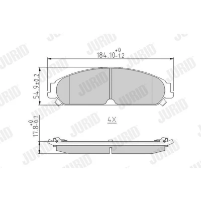 Bild av JURID 573404J Jeu de plaquettes frein avec indicateur d&#039;usure sans accessoires CHRYSLER: 300C Berline, Touring, LANCIA: Thema Berline