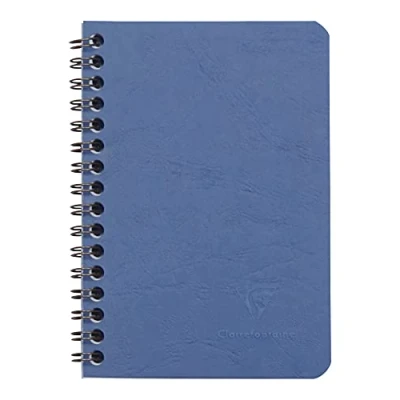 Bild av Clairefontaine 785924C spiralbok (Age Bag rutig, 9,5 x 14 cm, 50 ark) 1 st blå