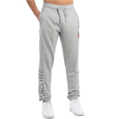 Bild av Lonsdale Joggingbyxor för män, normal passform VIRKIE, Marl grå/marin/röd, L, 117560