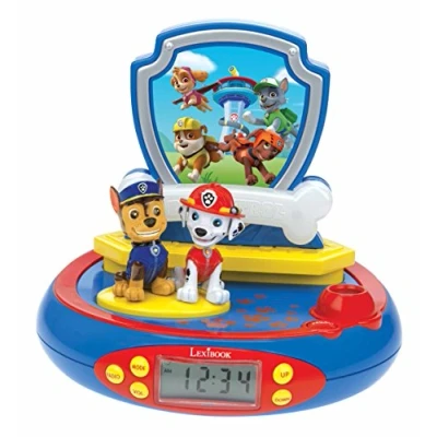 Bild av Lexibook, Paw Patrol, Projektorväckarklocka för barn, Nattljus och tidsprojektion i taket, Ljudeffekter, Batteridriven, Blå, RP500AC