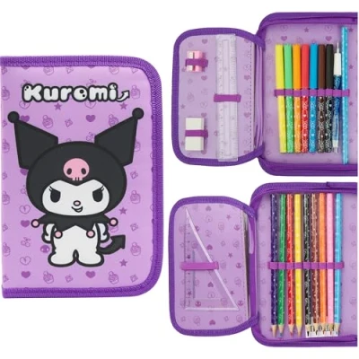 Bild av Hello Kitty Sanrio pennfodral barn färgpennor markörer Kawaii Kuromi brevpapper presenter för (Lilac Kuromi)