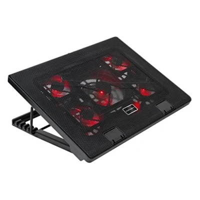 Bild av Mars Gaming MNBC2 Kylplatta för spel bärbara datorer upp till 44 cm (17,35 tum), 5 ultralätt fläkt, röd LED belysning, 2 x USB 2.0, svart och