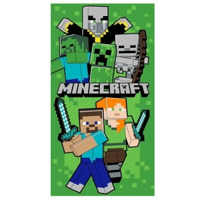 Bild av Jerry Fabrics barnhandduk badhandduk badlakan strandhandduk duschhandduk för flickor och pojkar 100 % bomull 70 x 140 cm (minecraft)