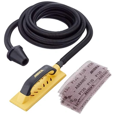 Bild av Mirka Handy Kit för handslipning inkl. 4m sugslang och 5 st Abranet 80x230 mm slipremsor korn P80, P120, P180 / dammfri slipning/med kardborrebandsfäste dammutsug