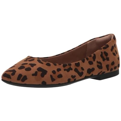 Bild av Amazon Essentials dam spetsig tå balett platt, Brun leopard, 7.5 US