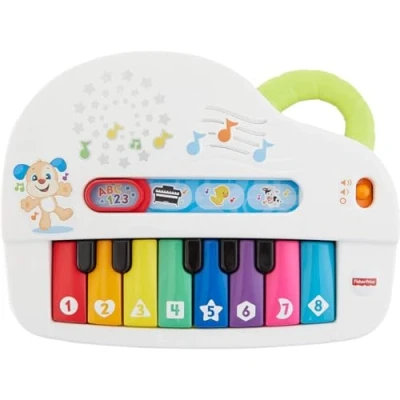 Bild av Fisher Price Baby First Keyboard bärbar leksakslavier med 4 lekmöjligheter, låtar, ljus och ljud, lekfull inlärning, version: Storbritannien, GFK04