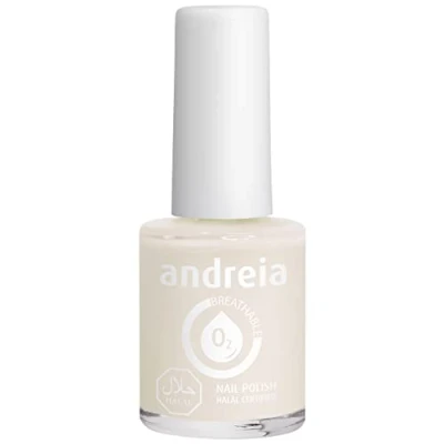 Bild av Andreia Halal Nagellack som andas Vattengenomsläppligt Veganskt och Plågeri fri Färg B22 Mjölkvit 10.5 ml