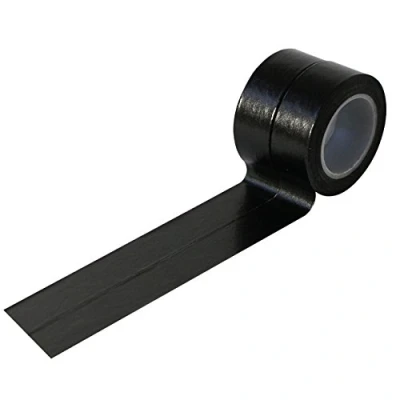 Bild av UOOOM 2 st 10 m x 15 mm dekorativ washitejp maskeringstejp självhäftande scrapbooking gör det själv hantverk present (svart)