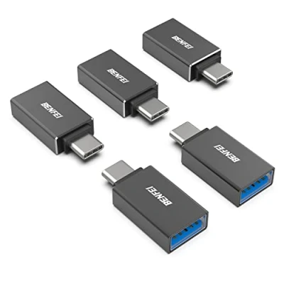 Bild av BENFEI USB C till 3.0 adapter, 5 pack en hane hona adapter svart