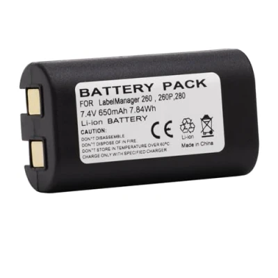 Bild av Fayerkar Li Ion batteri, kompatibelt med Dymo LabelManager 260, 260P, 280, PnP skrivare, kopiator, skanner, etikettskrivare (7,4 V, 650 mAh)