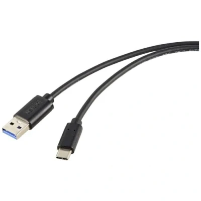 Bild av Renkforce USB kabel 3.2 Gen2 C® kontakt, A kontakt 1.00 m Svart Totalt skärmad RF 5720404