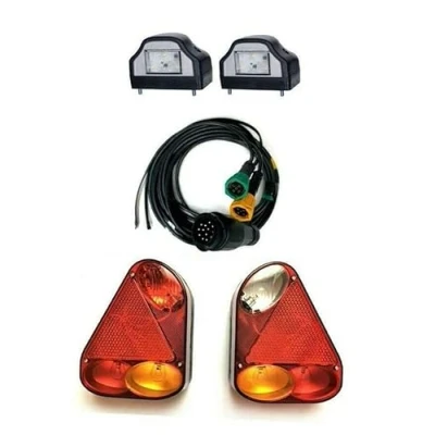 Bild av MelTruck® 2 x släpvagnsbelysning, bajonett, LED registreringsskyltlampor, 13 poler, kabelnät 7 m