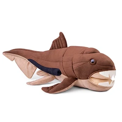 Bild av lilizzhoumax Mörkleosteus plyschdjur 60 cm (23 tum), simulerat djur, mörkliosteus, plyschdjur, Kawaii Mörkleosteus, fisk, realistisk mörk osteus, plyschleksak för vilda gåva till barn