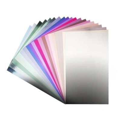 Bild av Ideen mit Herz spegelkartong metallpapper pysselpapper metallic 20 ark Din A4 200 g/m2 Vit baksida (metallic)
