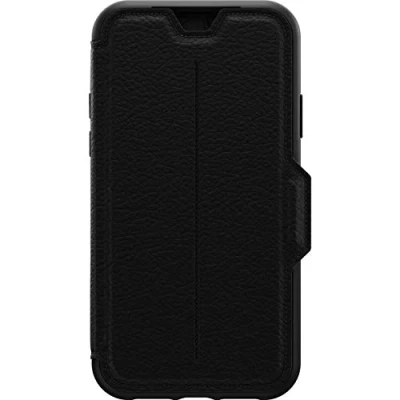 Bild av OtterBox Strada skal för iPhone 11, stöttåligt, fallsäkert, premiumläder skyddande folioskal med två korthållare,testad till militärstandard x3, Svart