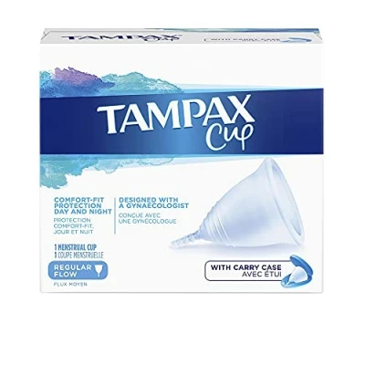 Bild av Tampax coupe menstruelle, conçue avec un gynécologue, flux régulier, housse de transport 8001841434902