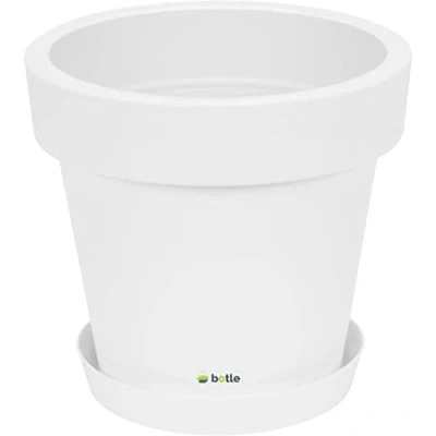 Bild av botle blomkruka ytterkruka inkl. underlägg 30 cm x 27,1 vit planteringskruka plastkruka