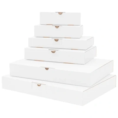 Bild av förpackning maxibrevlådor 350 x 250 50 mm maxibrev vit MB 5 innermått på 340 245 46 frakt post vikbar låda fraktlåda bokförsändelse perfekt för 100 stycken
