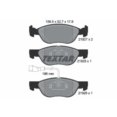 Bild av TEXTAR 2192701 Jeu de plaquettes frein avec contact du palpeur d&#039;usure intégré FIAT: Punto II 3/5 portes, Barchetta, BRAVO 1, LANCIA: DELTA 2