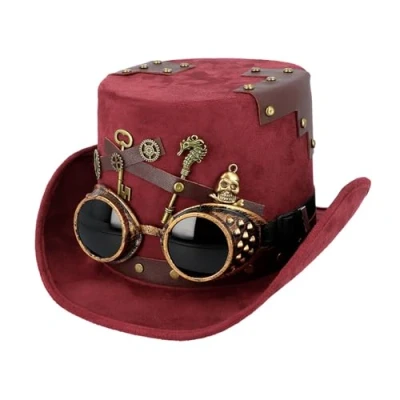 Bild av Boland Hatt Keypunk för vuxna, huvudbonad karnevaldräkter, karneval, temafest och festivaler, steampunk