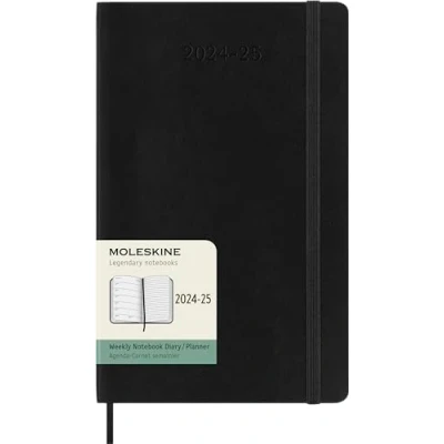 Bild av Moleskine 18 Monate Wochenkalender 2024/2025, L/A5, 1 Wo = 2 Seiten, Horizontal, Weicher Einband, Schwarz
