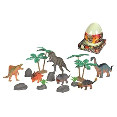 Bild av Simba 104342428 Nature World Stort Dinoägg med Dinosaurier Lekset Självlysande Dinosaurieägg Innehållandes 6 8 Tillbehör, 14 Delar, Från 3 år
