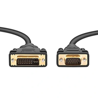 Bild av PremiumCord DVI I till VGA anslutningskabel 2m, (15 stift), hane hane, kabel för PC (analog) /DVI enheter, färg svart