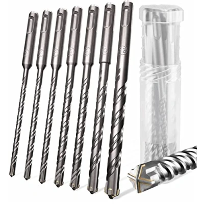 Bild av KSP TEC® SDS Plus borrset hammarborr för betong med 4 skär i storlekarna 5,6,6,8,8,10,12 betongborr (SDS Plus, 7 stycken)