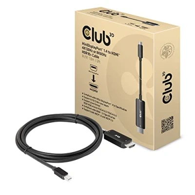Bild av Club 3D CAC 1187 MiniDisplayPort™ 1.4 till HDMI™ 4K120Hz eller 8K60Hz HDR10+ kabel 1,8 m st/st.
