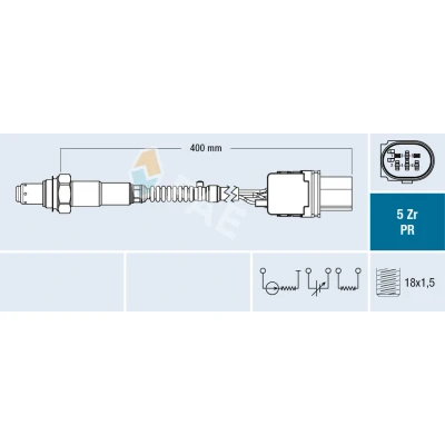 Bild av FAE 75123 Sonde lambda OPEL: Astra J 5 portes, Zafira C Tourer, Sports HONDA: CR V 4, HR II, CIVIC 9, NISSAN: NP300 Navara Pick up