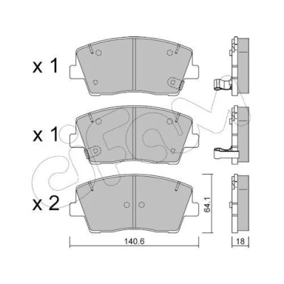Bild av CIFAM 822 1168 0 Jeu de plaquettes frein avec indicateur d&#039;usure KIA: Stinger 3/5 portes