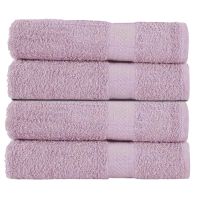 Bild av SweetNeedle Förpackning med 4 stora badlakan handdukar lila, (70 x 140 cm) 100 % ringspunnen amerikansk bomull, snabbtorkande, lätt, mycket absorberande för badrum, dusch, spa, strand, pool och