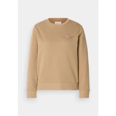 Bild av GANT Tonal Shield C NECK Sweatshirt, Storlek: Small, Warm khaki