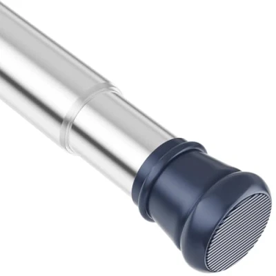 Bild av gardinstång ingen borrning justerbara duschstång spänningsstång dusch teleskopisk halkfria ändar för garderob, badrum (silver, 105260 cm/1 st)