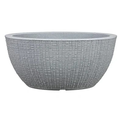 Bild av Scheurich Barceo Bowl 40, växtskål/blomkruka/växtskål, rund, färg: Stony Grey, tillverkad med återvunnen plast, 10 års garanti, för utomhusbruk, 18