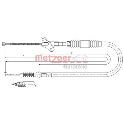 Bild av METZGER 17.2721 Câble De Frein arrière gauche 1500/1315 COFLE OPEL: Frontera A Sport SUV Cabriolet,