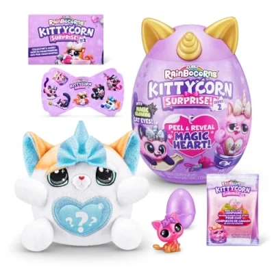 Bild av Rainbocorns Kittycorn Surprise Series 2, den exotiska katten Pomme Samlarobjekt plysch 10 överraskningar att packa upp, skala av och avslöja hjärta, klistermärken, åldrar 3+ (exotisk katt)
