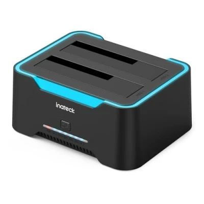 Bild av Inateck RGB SATA till USB 3.0 hårddiskdockningsstation med offline klonfunktion, för 2,5 och 3,5&quot; HDD SSD, stöder UASP, SA02004