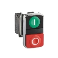 Bild av Schneider Electric Harmony double pushbutton complete with white i on green pus