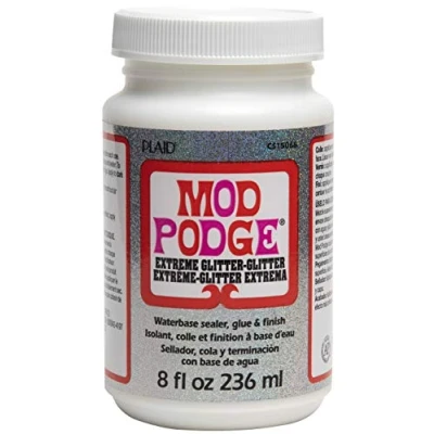 Bild av Mod Podge 8 oz extremt glitter, syntetiskt material, vitt, 10,8 x 6,4 cm, 236