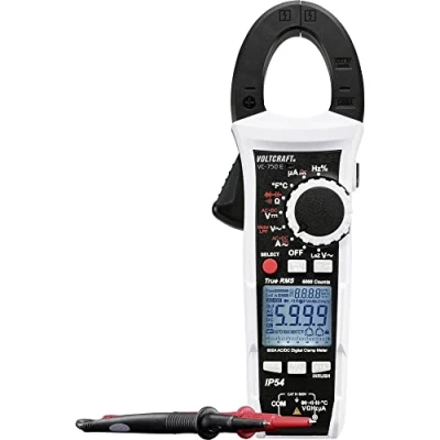 Bild av VOLTCRAFT VC 12720305 Strömtång, Handmultimeter Kalibrerad (ISO) digital Stänksäker (IP54) CAT IV 600 V Display (Beräkn