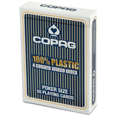 Bild av Karty do gry Copag 100% Plasic 4 corner jumbo Index niebieskie