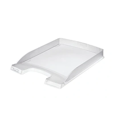 Bild av Leitz Platt brevkorg A4, 10 pack, brevfack i premiumkvalitet, stapelbara förvaringsfack som skrivbordsförvaring, kan kombineras med Plus serien, transparent, 52370003