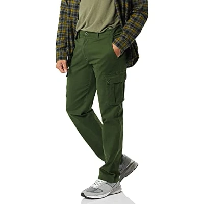 Bild av Amazon Essentials Men&#039;s Stretchiga cargobyxor med rak passform (finns i Big &amp; Tall), Mörk olivgrön, 30W / 32L
