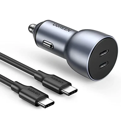 Bild av UGREEN 40W USB C Billaddare Dubbel PD cigarettändare med 60W Laddkabel för iPhone 13 12 Galaxy S22 S21.
